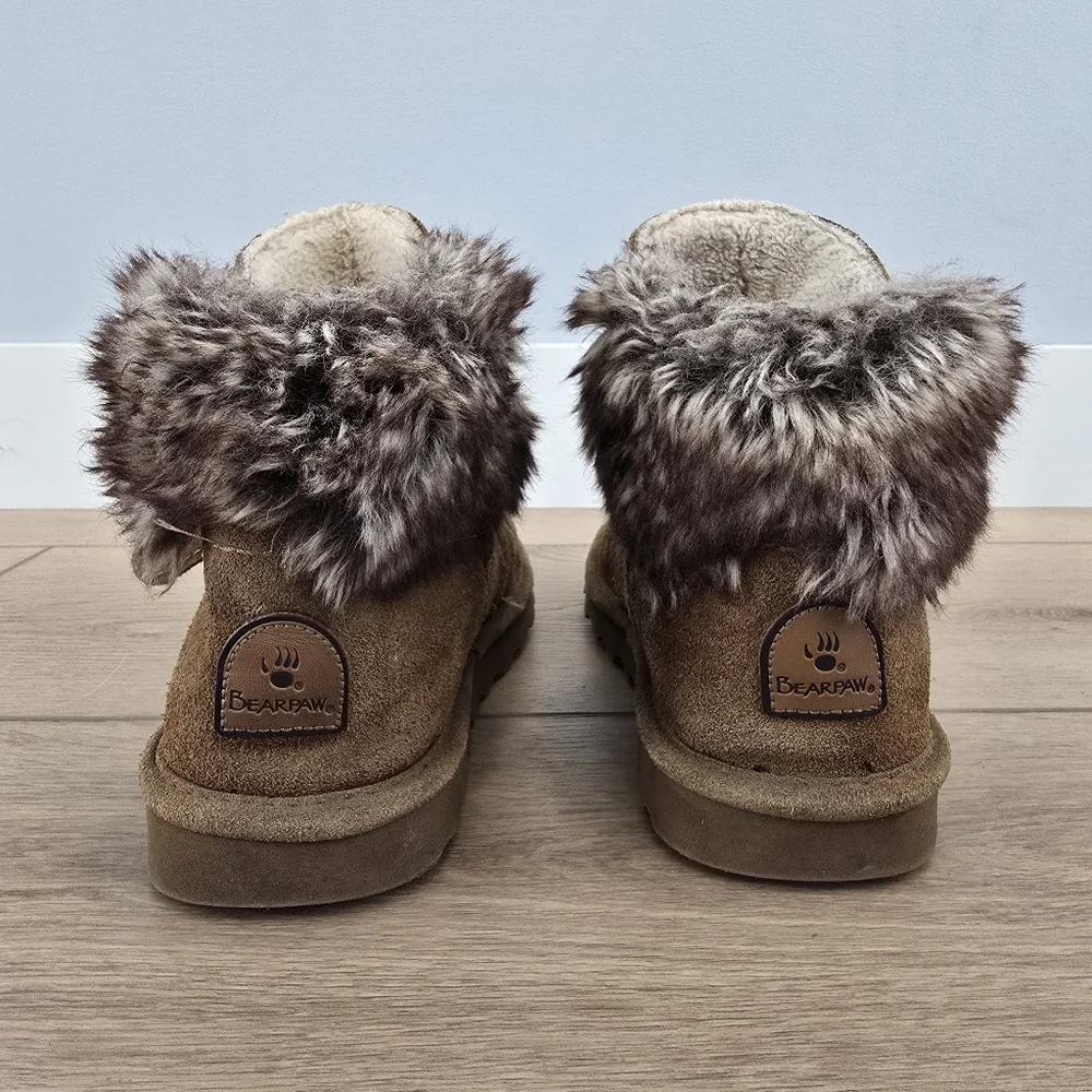 Bearpaw KoKo Suede Faux Fur Wool Sheepskin Hickory Boots Women's Size 8 Booties - Picture 6 of 10